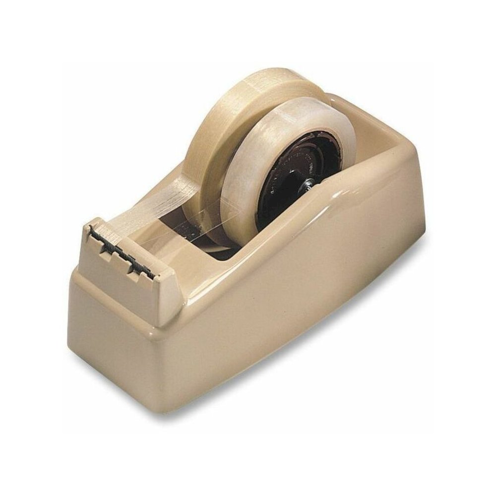 Scotch Heavy-Duty Dispenser - Holds Total 2 Tape(s) - 3" Core - Refillable - Plastic - Beige - 1 Each. Picture 1