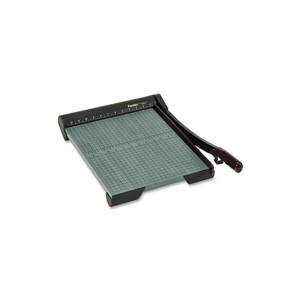Premier Heavy-Duty Wood Series Paper Trimmers - 20 Sheet Cutting Capacity - 1 Steel Blade - 15" Cutting Length - 4.3" Height x 17" Width x 24" Depth - Non-skid Rubber Feet, Heavy Duty, Locking Blade -. Picture 1