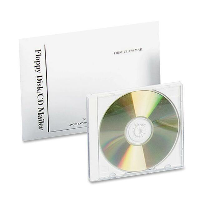 Quality Park Foam Lined Disk/CD Mailers - Disc/Diskette - 6" Width x 8 1/2" Length - Self-sealing - 25 / Box - White. Picture 1