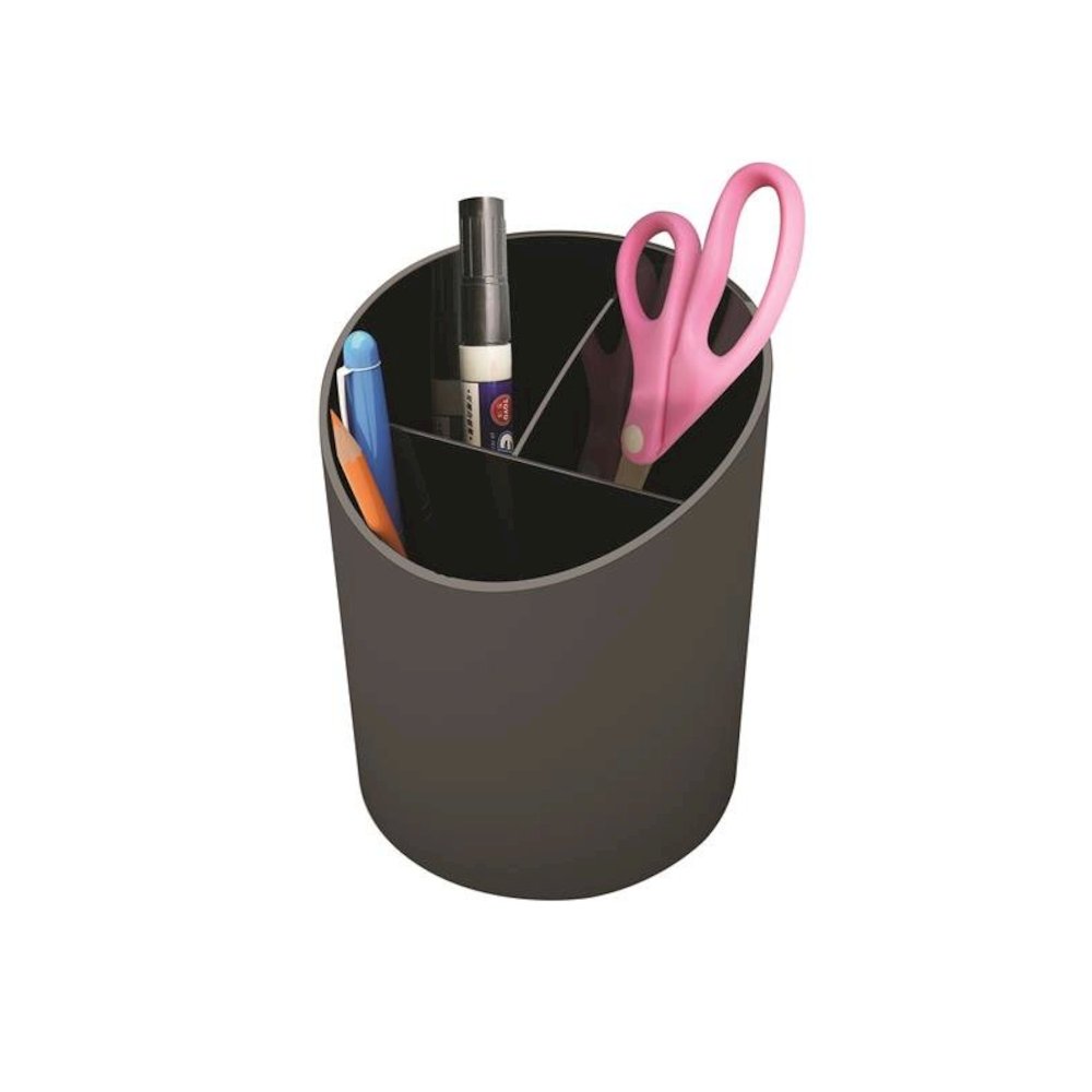 Deflecto Sustainable Office Recycled Large Pencil Cup - 5.6" x 4.4" x 4.4" - 1 Each - Black. Picture 4