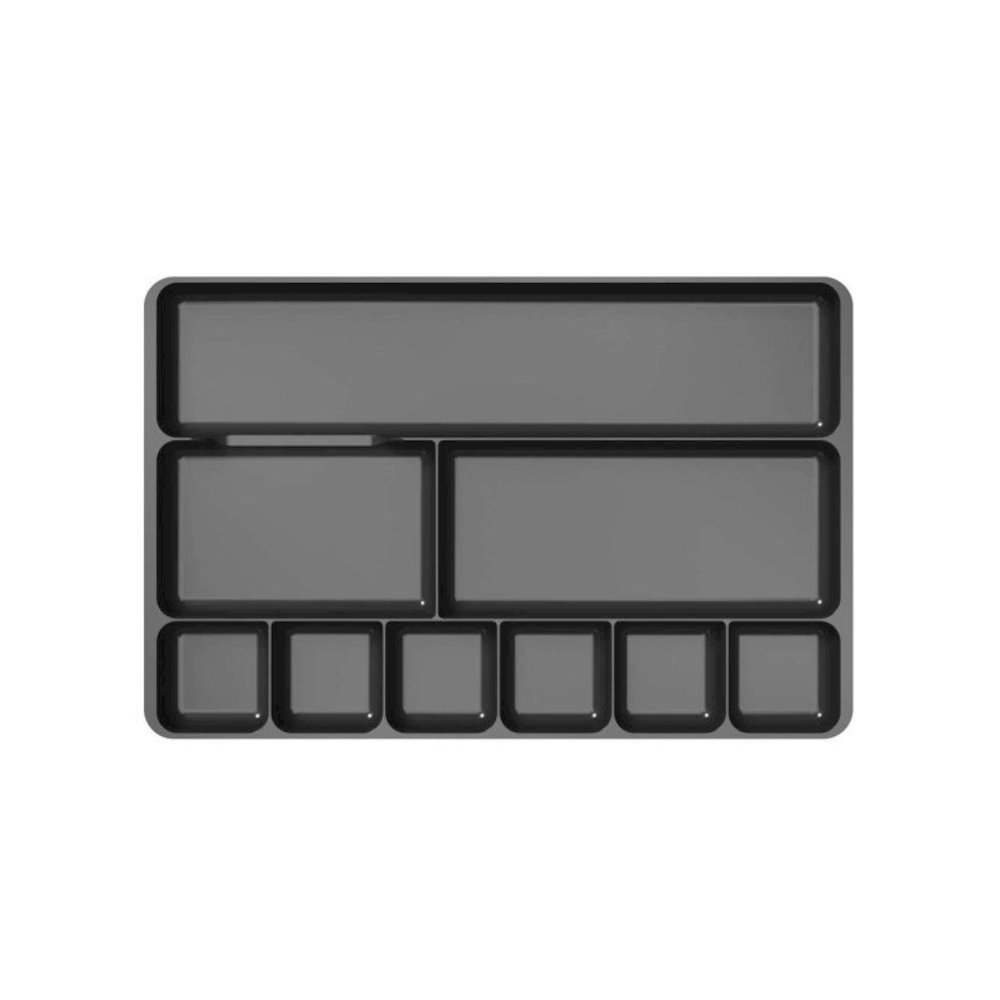 Deflecto Sustainable Office Drawer Organizer - 9 Compartment(s) - 1.1" Height x 14" Width x 9.1" Depth - 30% Recycled - Black - 1 Each. Picture 3