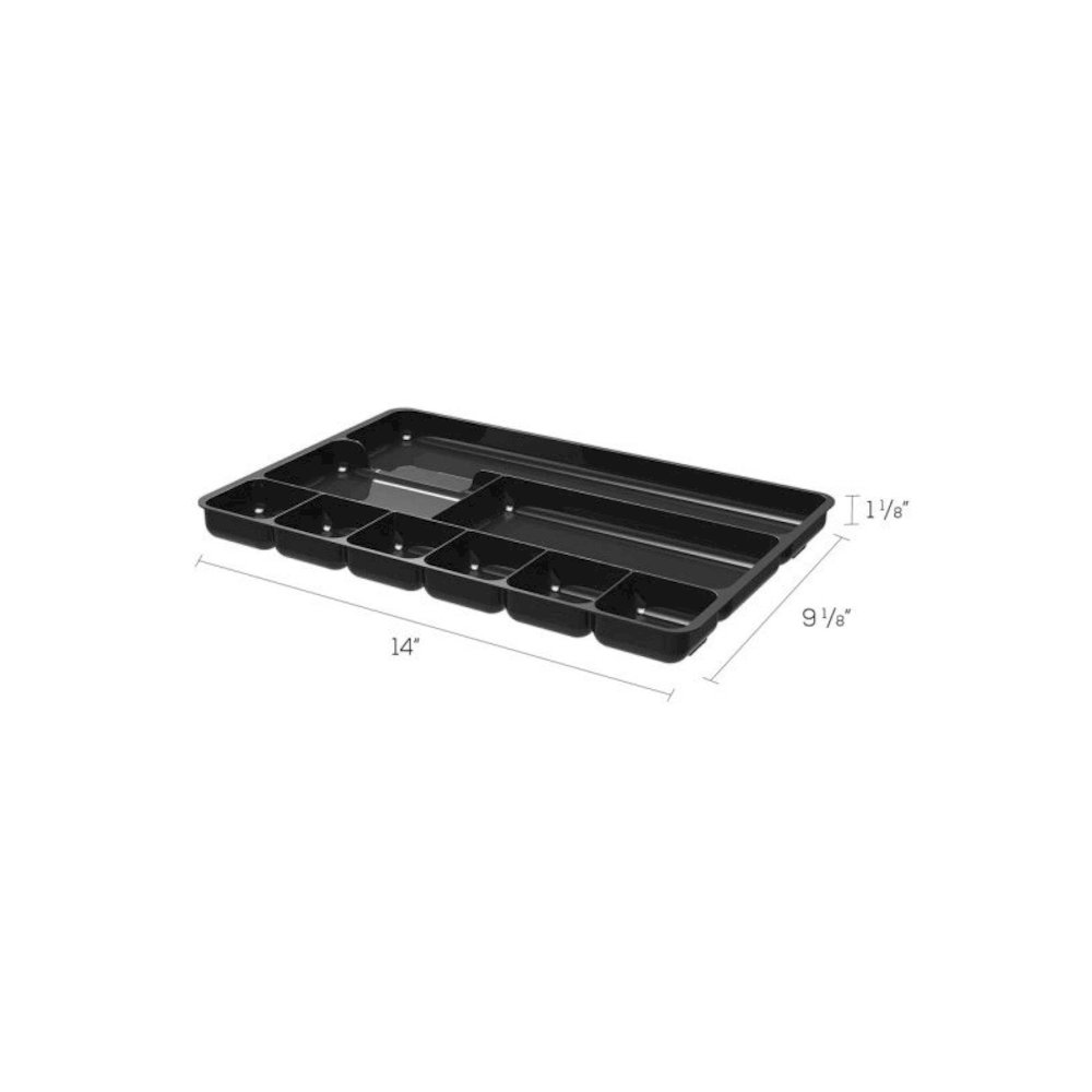 Deflecto Sustainable Office Drawer Organizer - 9 Compartment(s) - 1.1" Height x 14" Width x 9.1" Depth - 30% Recycled - Black - 1 Each. Picture 4