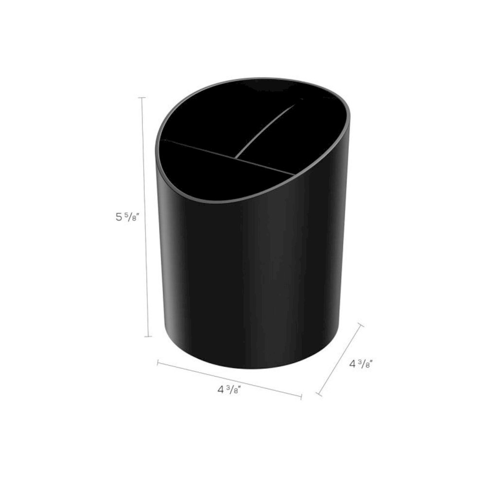 Deflecto Sustainable Office Recycled Large Pencil Cup - 5.6" x 4.4" x 4.4" - 1 Each - Black. Picture 1