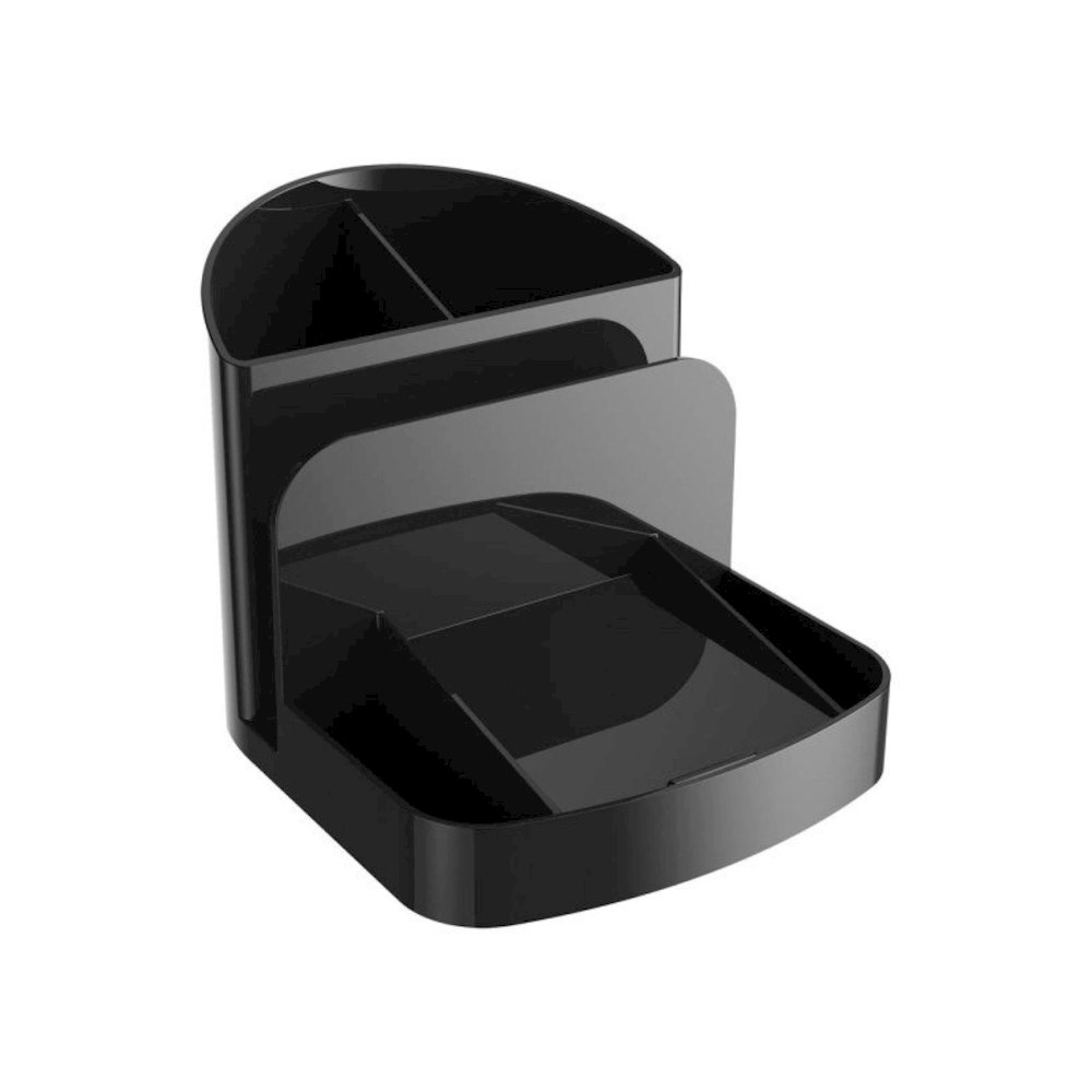 Deflecto Sustainable Office Desk Caddy - 5" Height x 5.4" Width x 6.8" DepthDesktop - 30% Recycled - Black - Plastic - 1 Each. Picture 4