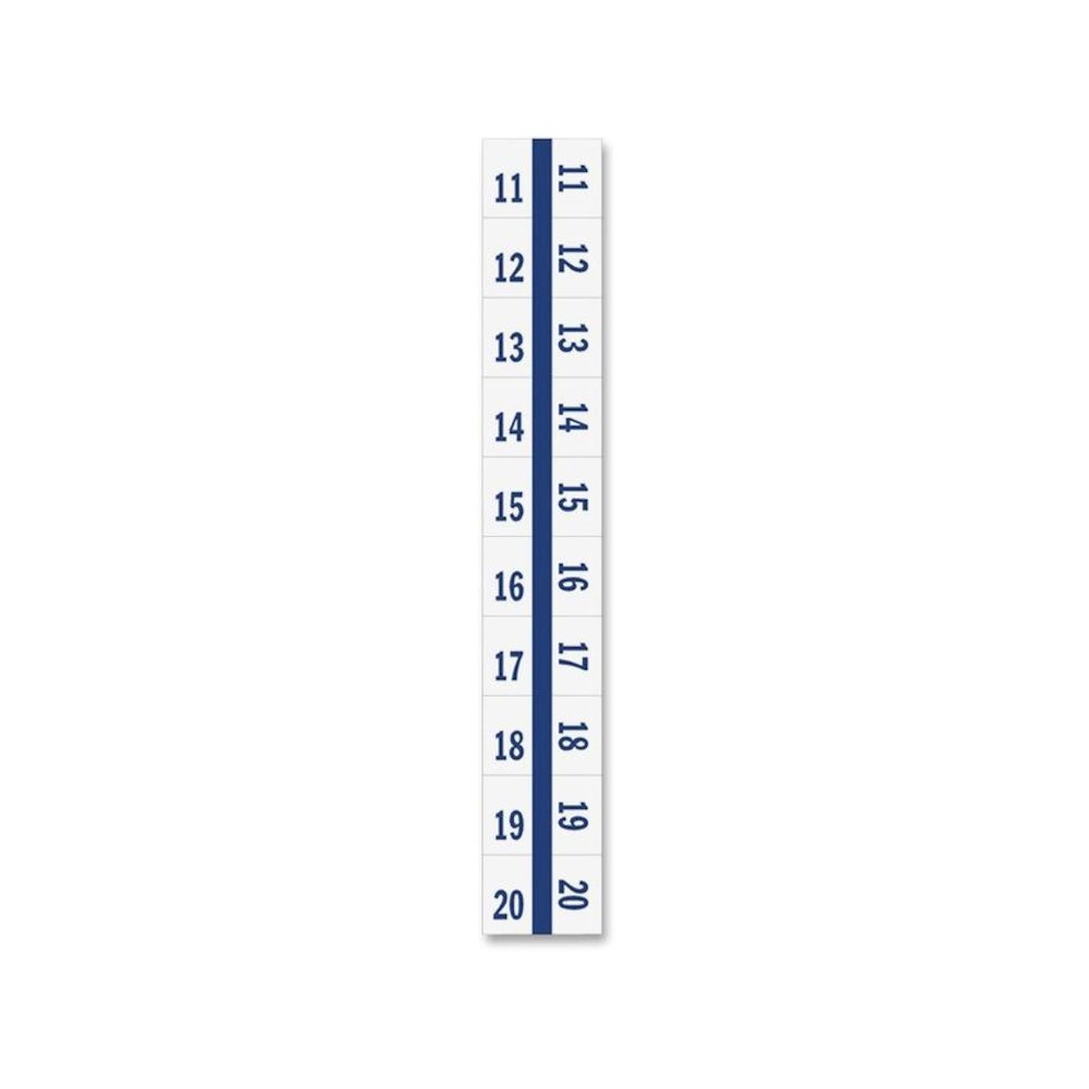 Tabbies Legal Index Divider Tabs - 10 Printed Tab(s) - Digit - 11-20 - 8.5" Divider Width x 11" Divider Length - Letter - 7 Hole Punched - White Paper Divider - Punched, Laminated Tab - 100 / Pack. Picture 1