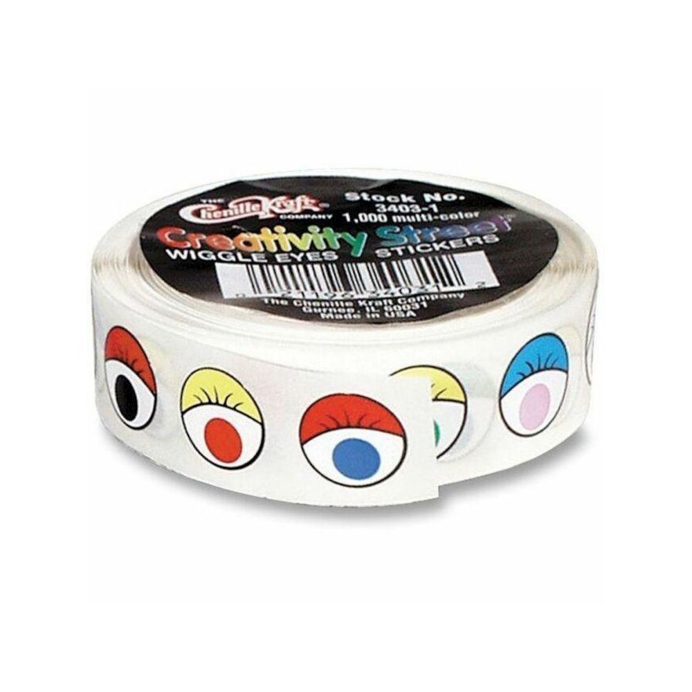 Creativity Street Wiggle Eyes Stickers - Self-adhesive - Assorted - 1 / Roll. Picture 1