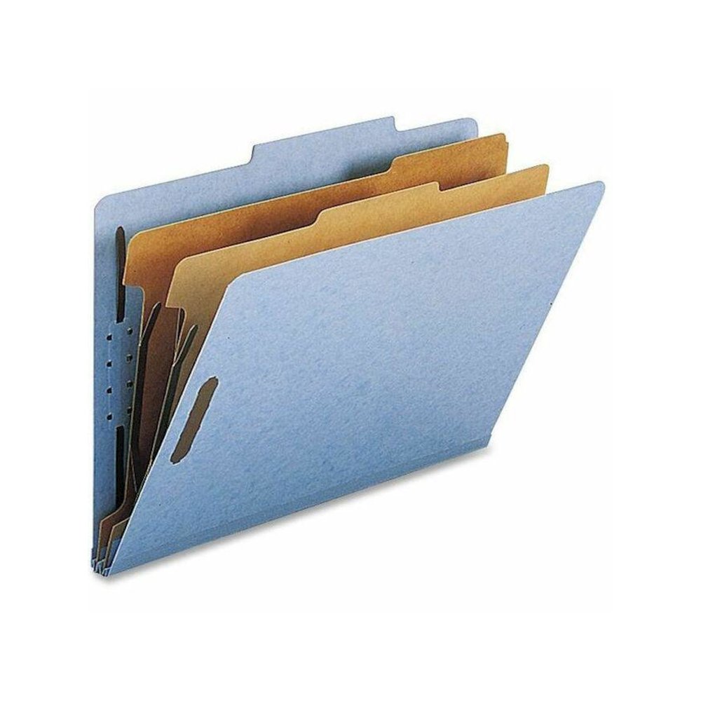 Nature Saver Legal Recycled Classification Folder - 8 1/2" x 14" - 2" Fastener Capacity for Folder - 2 Divider(s) - Blue - 100% Recycled - 10 / Box. Picture 1