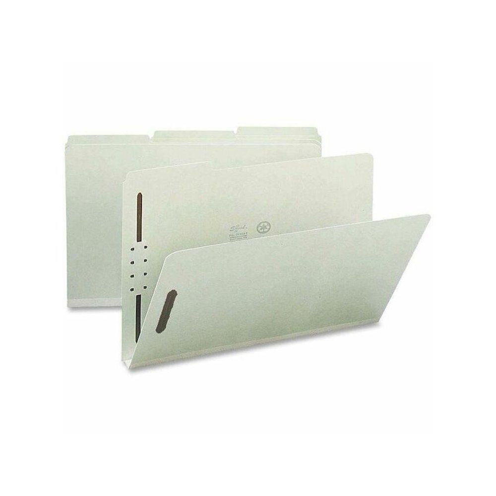 Nature Saver 1/3 Tab Cut Legal Recycled Fastener Folder - 8 1/2" x 14" - 1" Expansion - 2 Fastener(s) - 2" Fastener Capacity for Folder - Top Tab Location - Assorted Position Tab Position - Pressboard. Picture 1