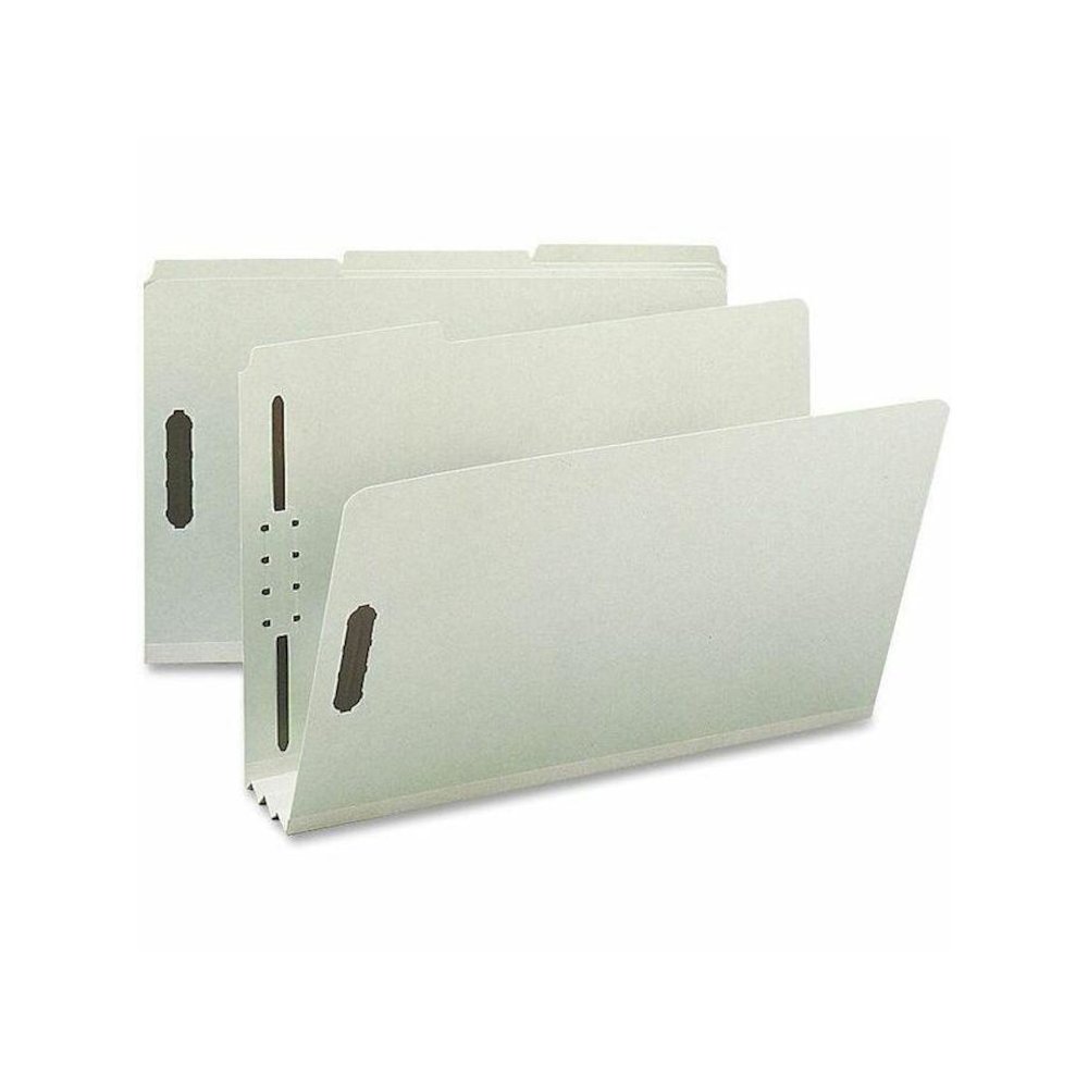 Nature Saver 1/3 Tab Cut Legal Recycled Fastener Folder - 8 1/2" x 14" - 3" Expansion - 2 Fastener(s) - 2" Fastener Capacity for Folder - Top Tab Location - Assorted Position Tab Position - Pressboard. Picture 1