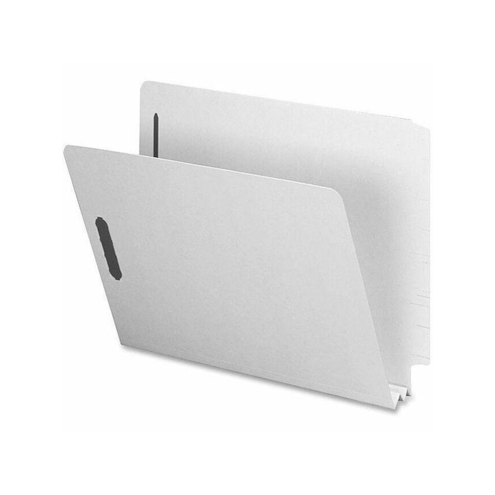 Nature Saver Letter Recycled End Tab File Folder - 8 1/2" x 11" - 2" Expansion - Pressboard - Gray/Green - 100% Recycled - 25 / Box. Picture 1