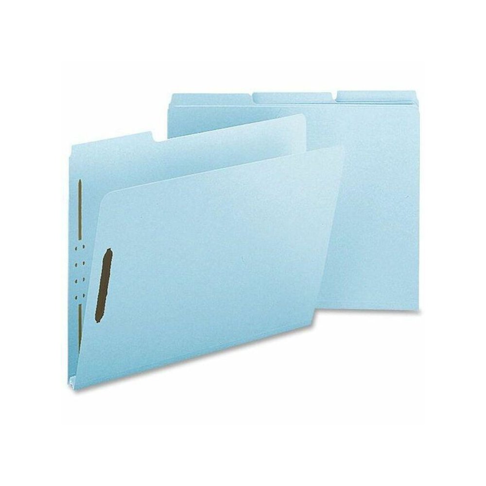 Nature Saver Letter Recycled Fastener Folder - 8 1/2" x 11" - 1" Expansion - 2 Fastener(s) - 2" Fastener Capacity for Folder - Pressboard, Tyvek - Light Blue - 100% Recycled - 25 / Box. Picture 1