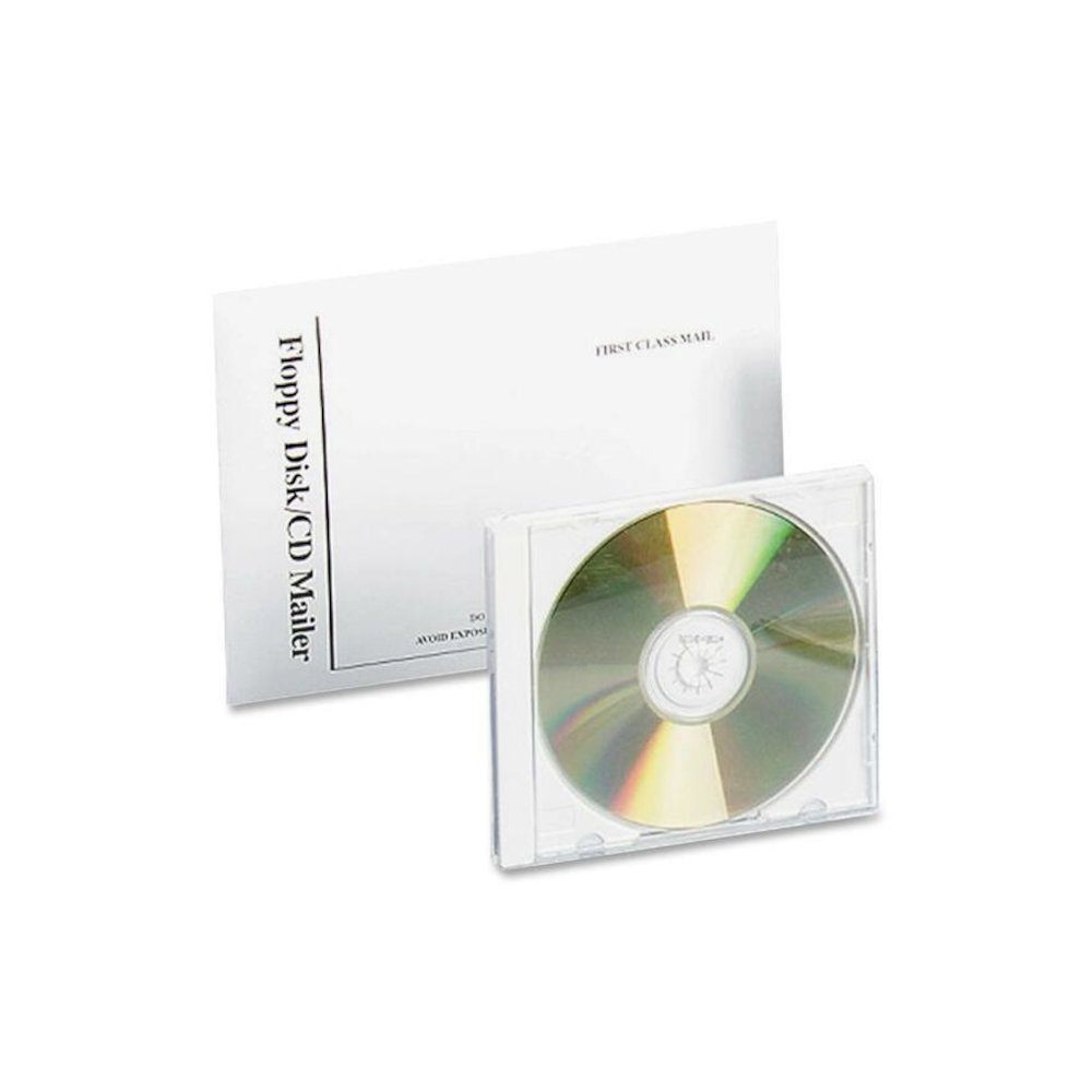 Quality Park Foam Lined Disk/CD Mailers - Disc/Diskette - 6" Width x 8 1/2" Length - Self-sealing - 25 / Box - White. Picture 1