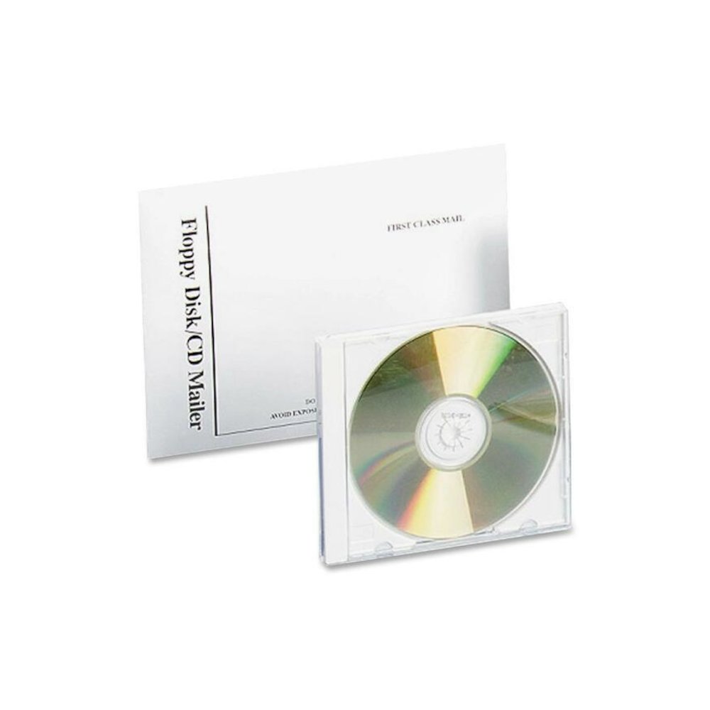 Quality Park Foam Lined Disk/CD Mailers - Disc/Diskette - 5 1/8" Width x 5" Length - Self-sealing - 25 / Box - White. Picture 1