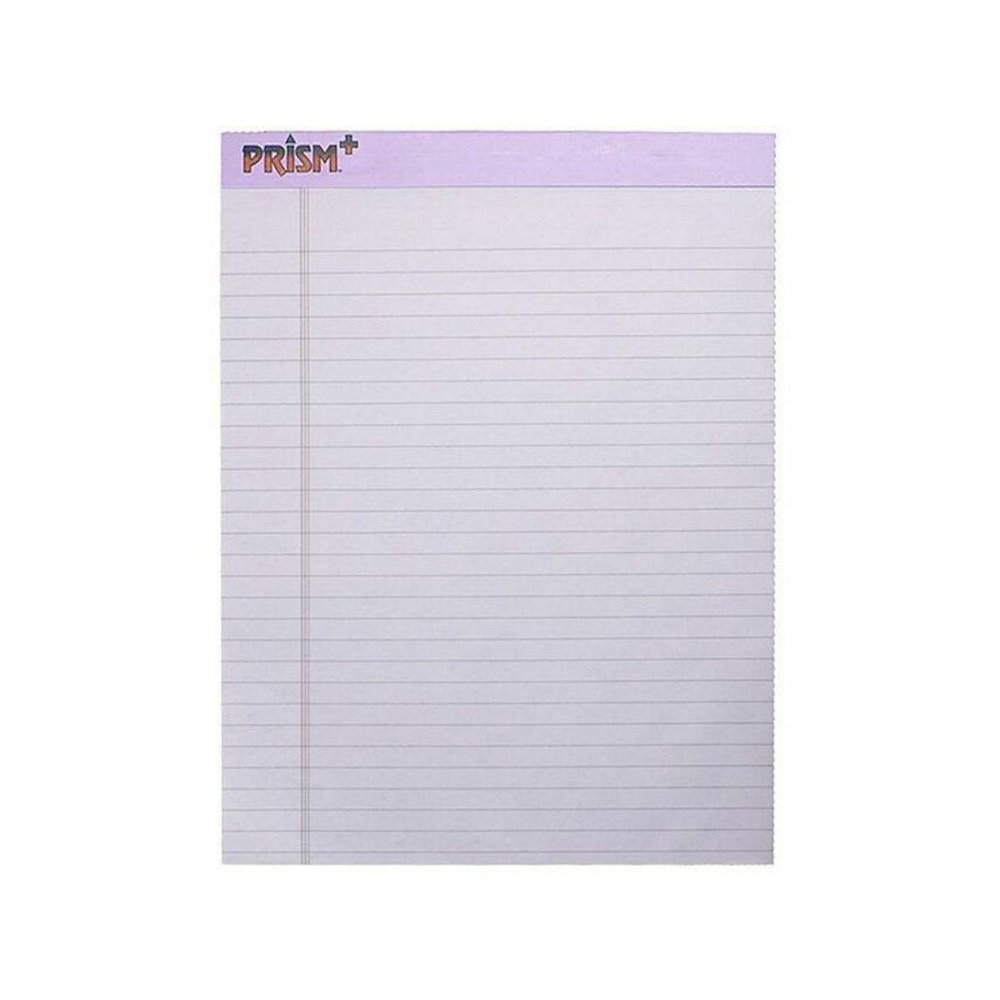TOPS Prism Plus Colored Paper Pads - 50 Sheets - 0.34" Ruled - 8 1/2" x 11 3/4" - Orchid Paper - Chipboard Cover - Hard Cover - 12 / Pack. Picture 1