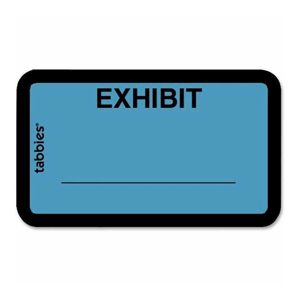 Tabbies Color-coded Legal Exhibit Labels - 1 5/8" Width x 1" Length - Blue - 252 / Pack. Picture 1