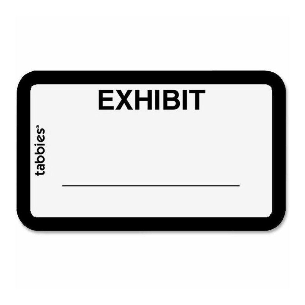 Tabbies Color-coded Legal Exhibit Labels - 1 5/8" Width x 1" Length - White - 252 / Pack. Picture 1