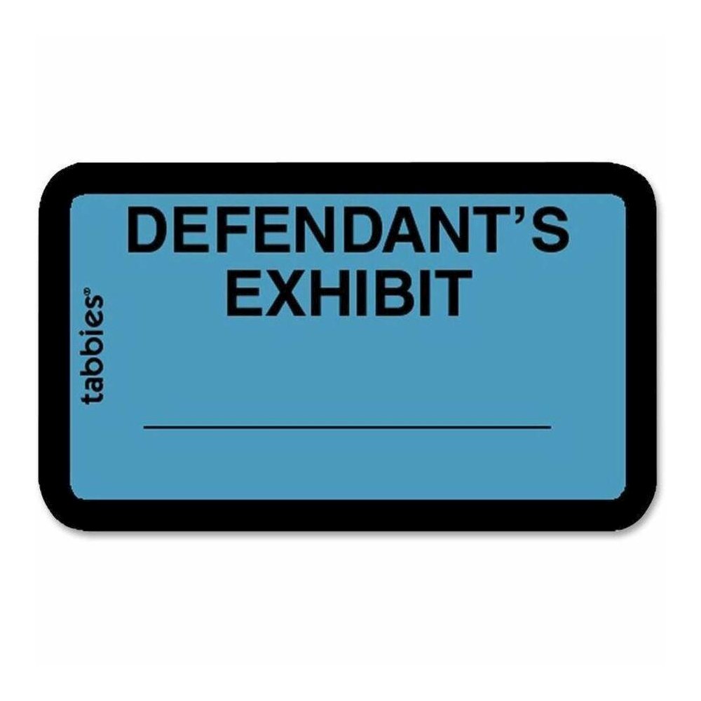 Tabbies Defendant's Exhibit Legal File Labels - 1 5/8" Width x 1" Length - Blue - 252 / Pack. Picture 1