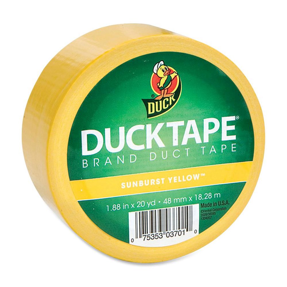 Duck Brand Brand Color Duct Tape - 20 yd Length x 1.88" Width - For Repairing, Color Coding, Packing, Crafting - 1 / Roll - Yellow. Picture 1