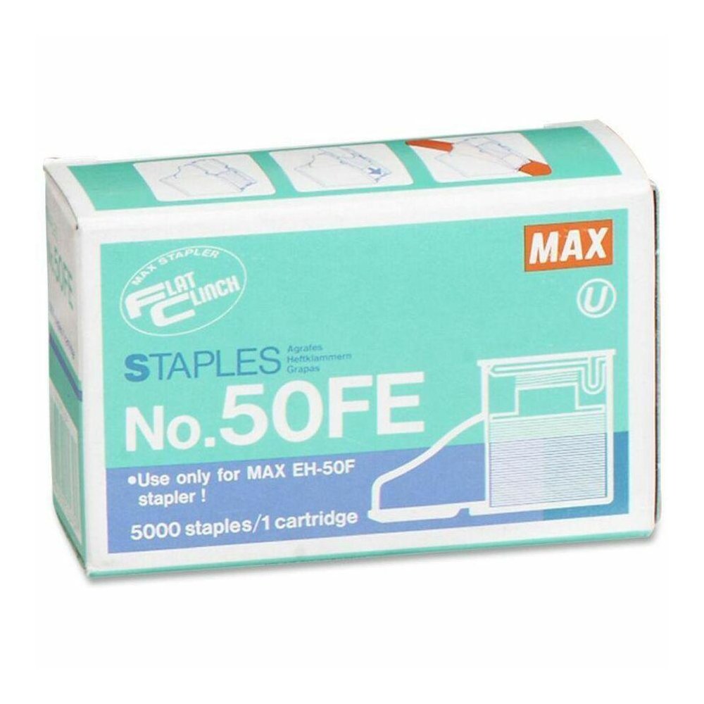 MAX Flat Clinch Heavy-Duty Stapler Cartridge - Heavy Duty - 5/16" Leg - 3/8" Crown5000 / Box. Picture 1