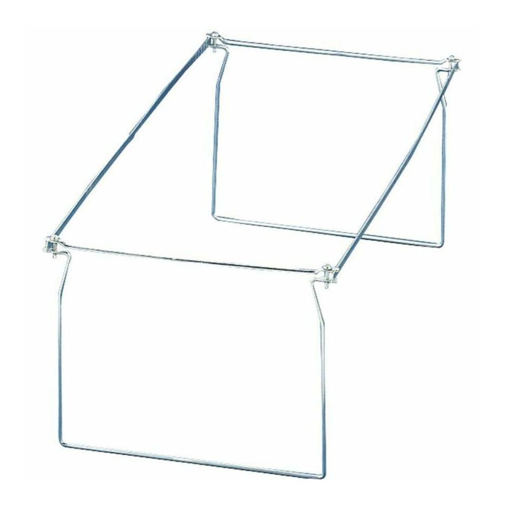 Officemate Hanging Folder Frames, 6 Sets - Letter - 24"-27" Long - Steel - Stainless Steel - 6 / Box. Picture 1