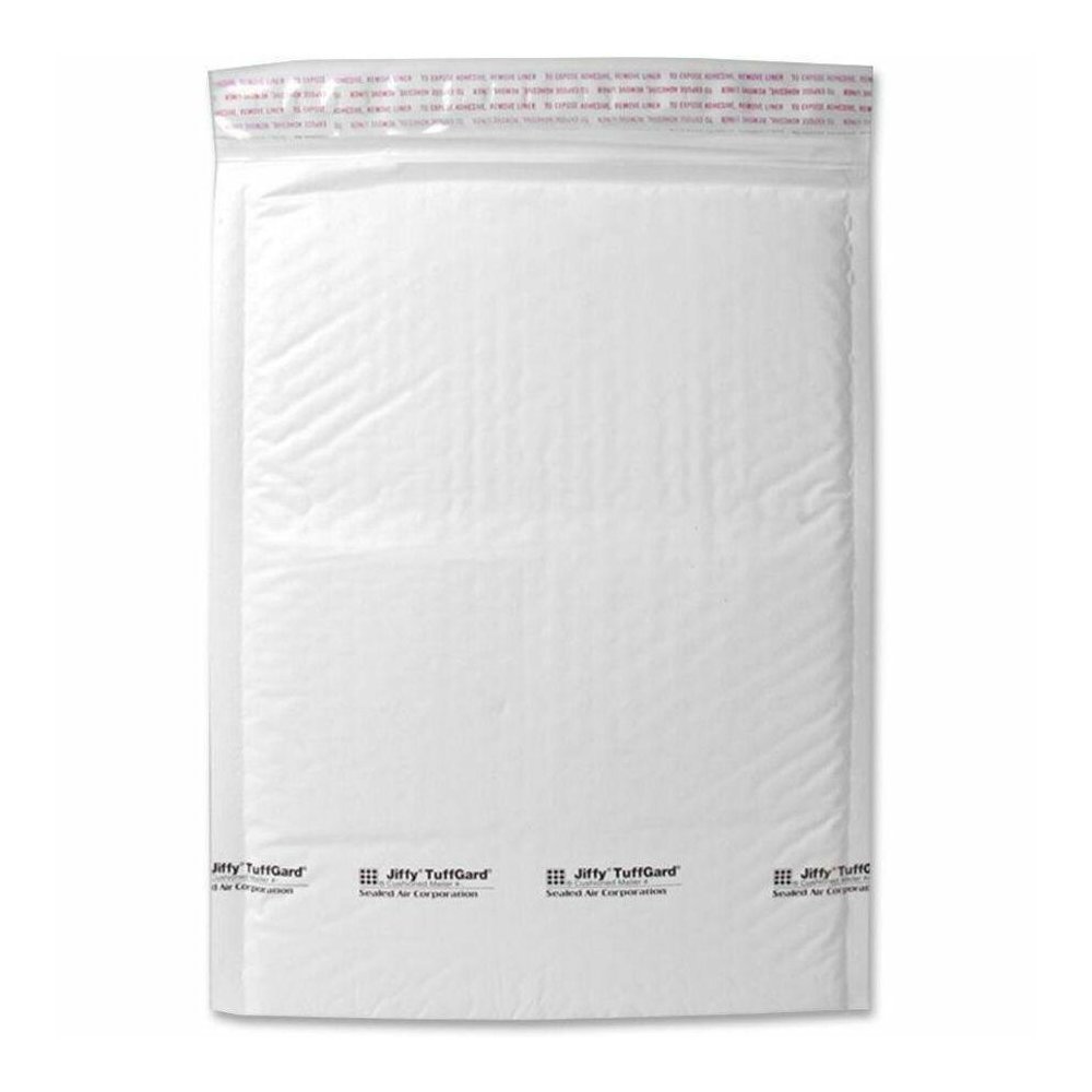 Sealed Air Tuffgard Premium Cushioned Mailers - Bubble - #2 - 8 1/2" Width x 12" Length - Peel & Seal - Poly - 25 / Carton - White. Picture 1