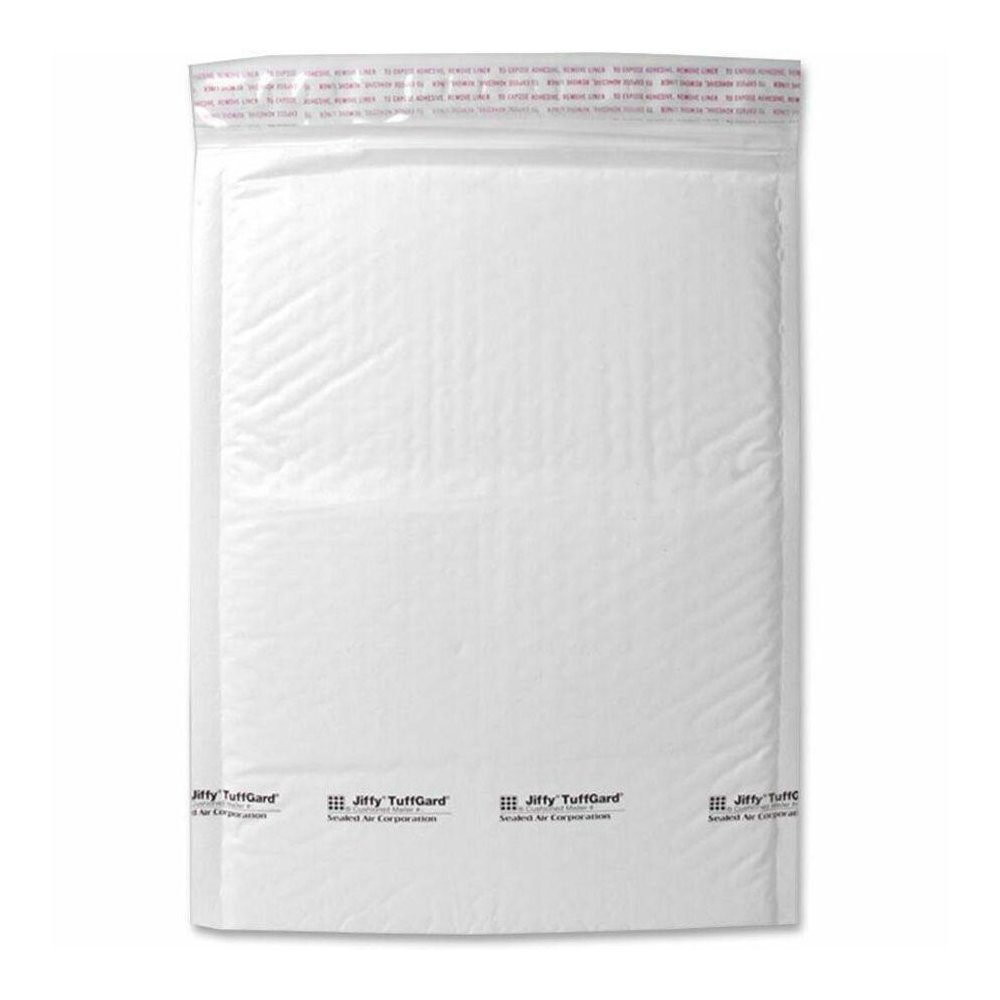 Sealed Air Tuffgard Premium Cushioned Mailers - Bubble - #7 - 14 1/4" Width x 20" Length - Peel & Seal - Poly - 25 / Carton - White. Picture 1