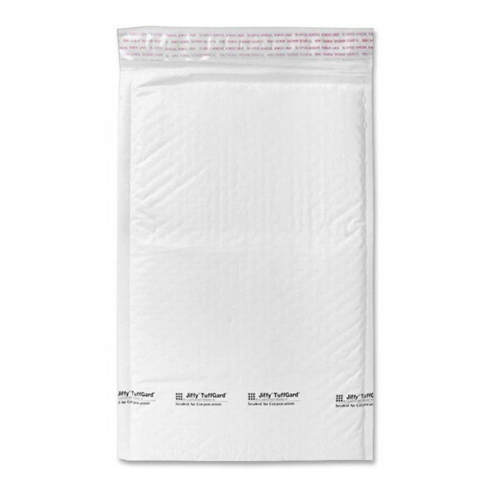 Sealed Air Tuffgard Premium Cushioned Mailers - Bubble - #1 - 7 1/4" Width x 12" Length - Peel & Seal - Poly - 25 / Carton - White. Picture 1