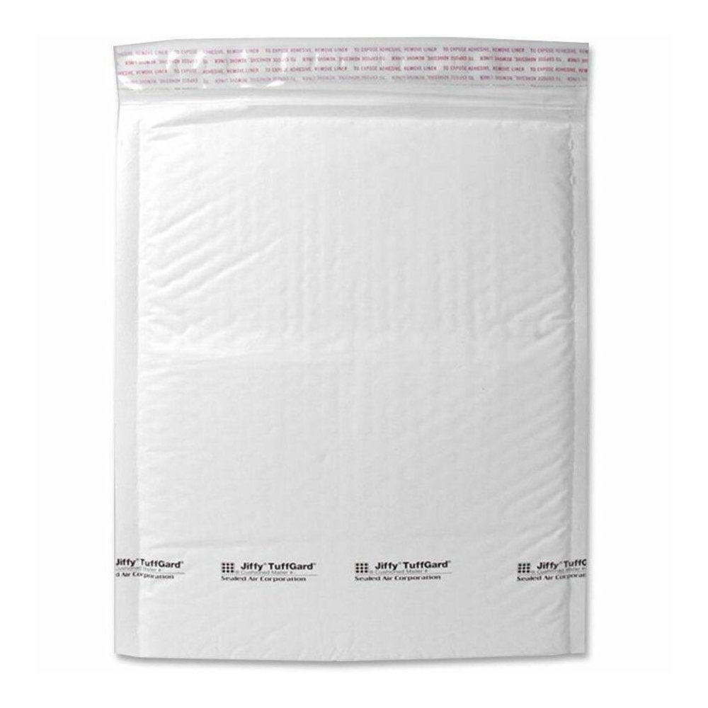 Sealed Air Tuffgard Premium Cushioned Mailers - Bubble - #6 - 12 1/2" Width x 19" Length - Peel & Seal - Poly - 25 / Carton - White. Picture 1