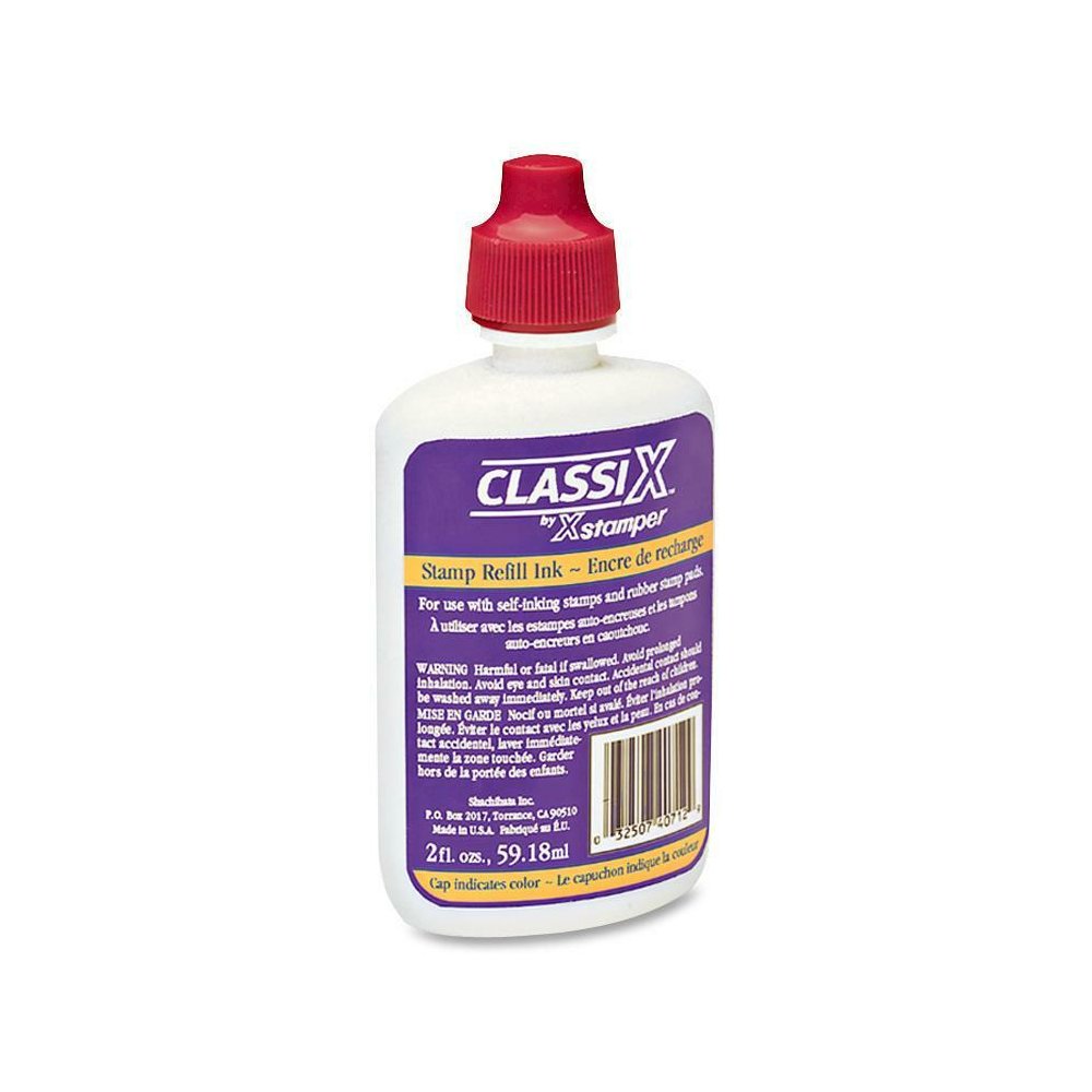 Xstamper Classix Custom Self-Inking Refills - 1 Each - Red Ink - 2 fl oz - Red. Picture 1