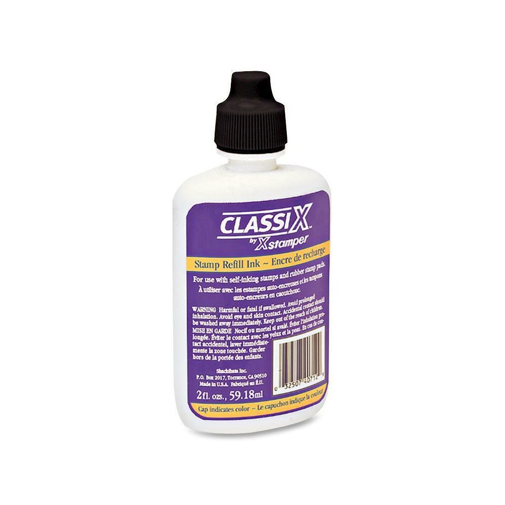 Xstamper Classix Custom Self-Inking Refills - 1 Each - Black Ink - 2 fl oz - Black. Picture 1
