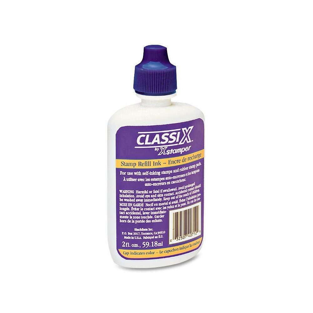 Xstamper Classix Custom Self-Inking Refills - 1 Each - Blue Ink - 2 fl oz - Blue. Picture 1
