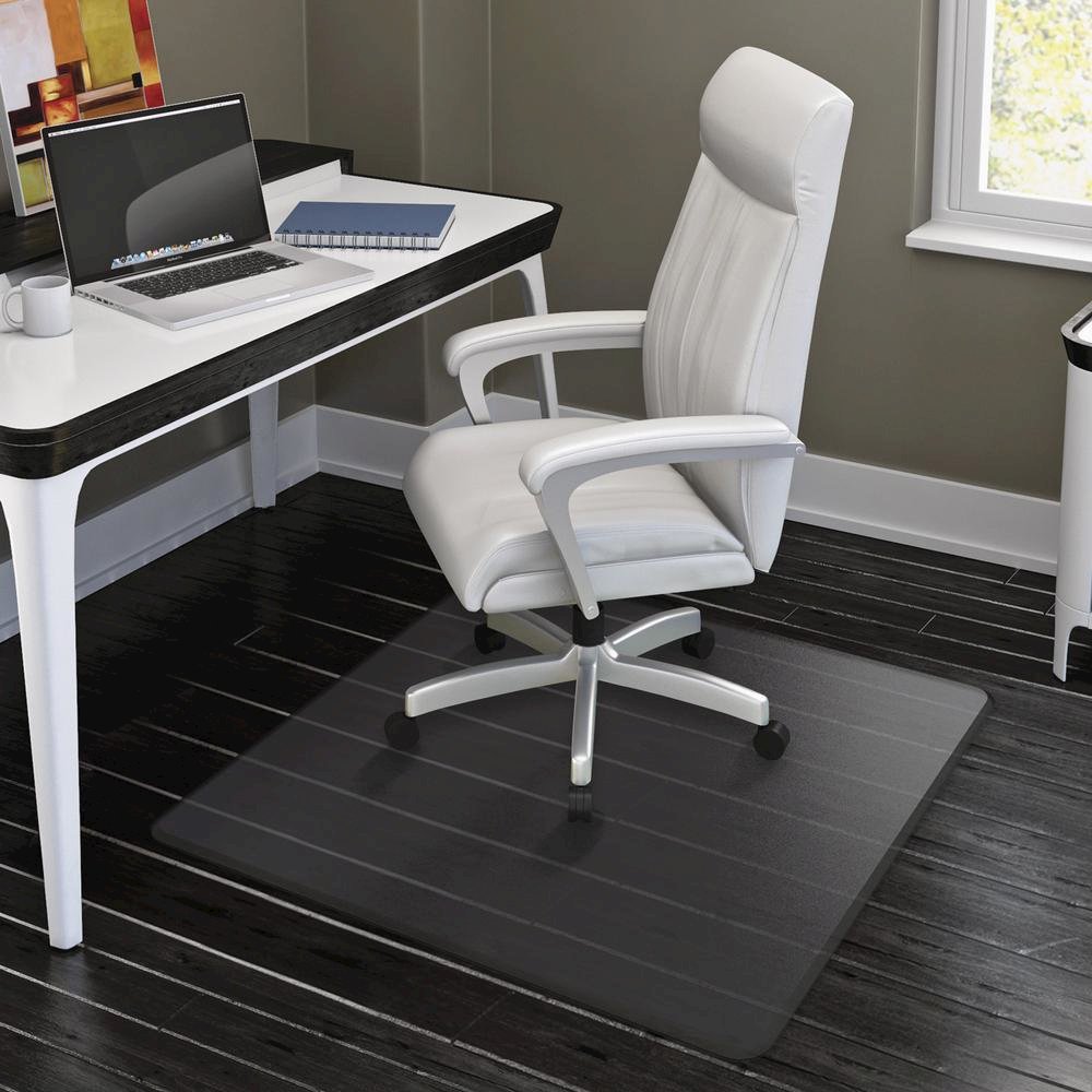 Lorell Wide Lip Chairmat - Hard Floor, Wood Floor, Vinyl Floor, Tile Floor - 60" Length x 46" Width x 0.095" Thickness - Lip Size 12" Length x 25" Width - Vinyl - Clear - 1Each. Picture 4