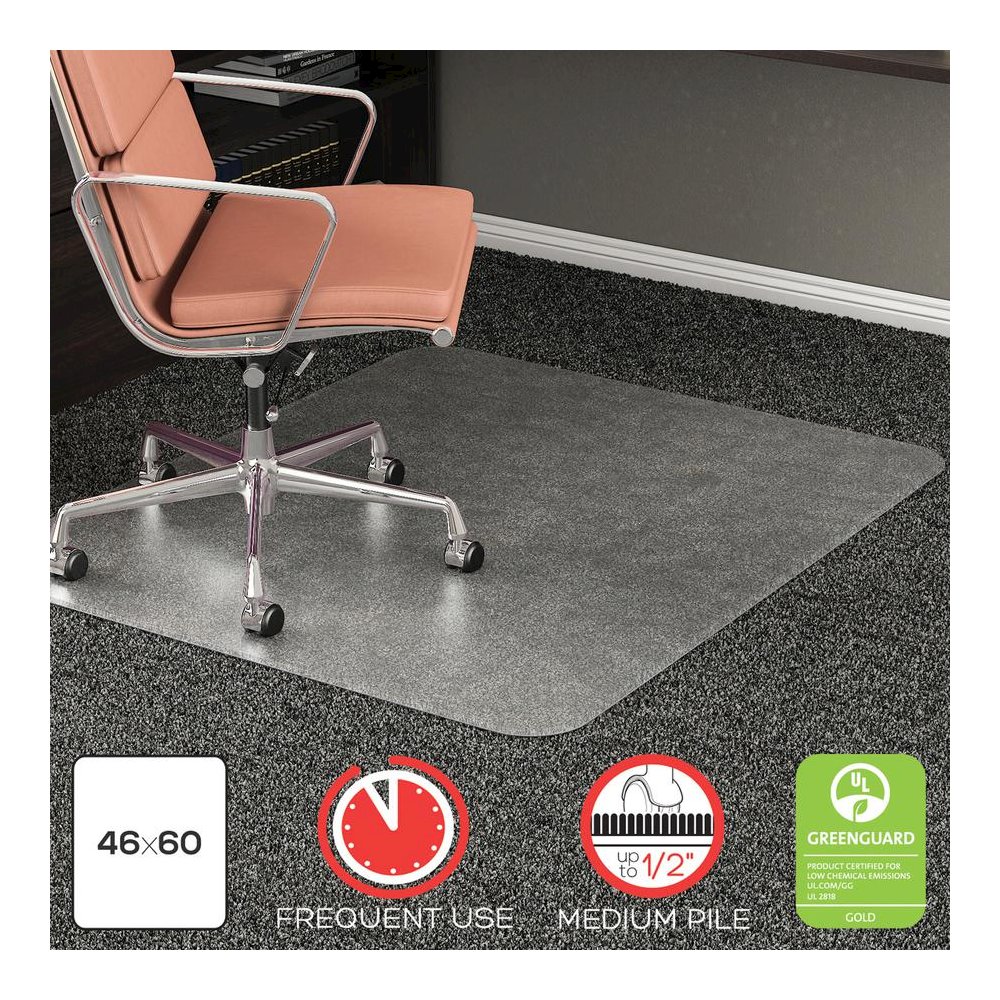 Deflecto RollaMat for Carpet - Carpeted Floor - 60" Length x 46" Width - Vinyl - Clear - 1Each. Picture 8