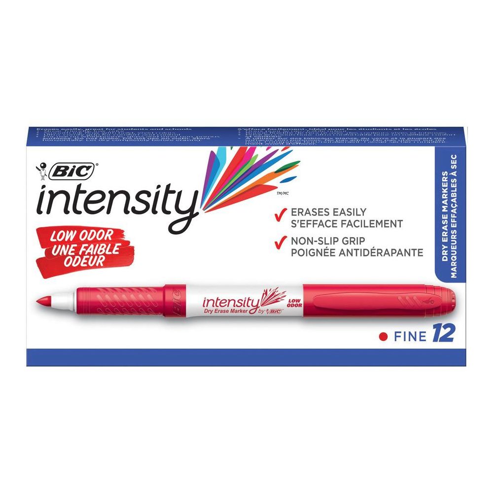BIC Intensity Fine Point Whiteboard Marker - Fine Marker Point - Red - 1 Dozen. Picture 3