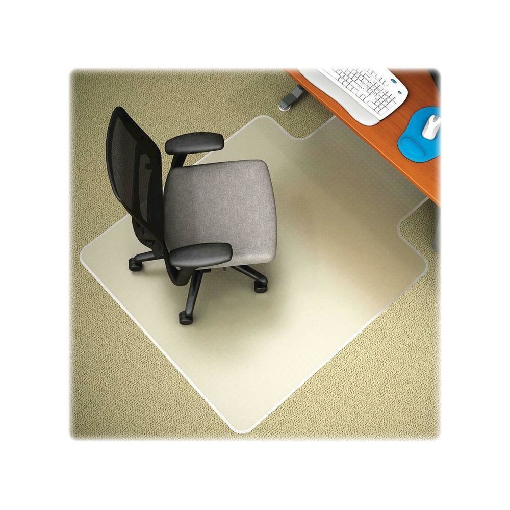 Deflecto DuraMat for Carpet - Carpeted Floor - 48" Length x 36" Width - Lip Size 12" Length x 20" Width - Vinyl - Clear - 1Each. Picture 8