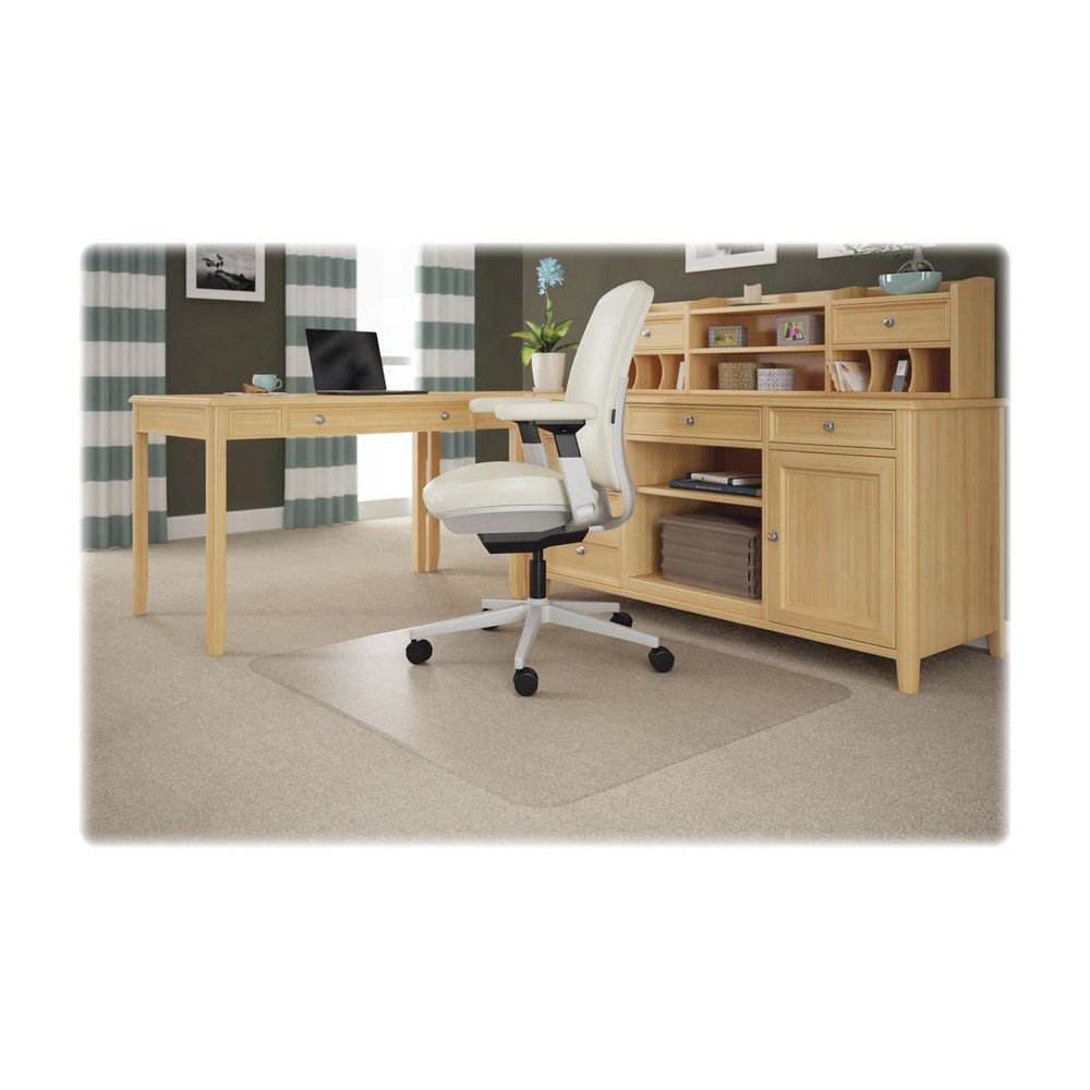 Deflecto RollaMat for Carpet - Carpeted Floor - 60" Length x 46" Width - Vinyl - Clear - 1Each. Picture 6