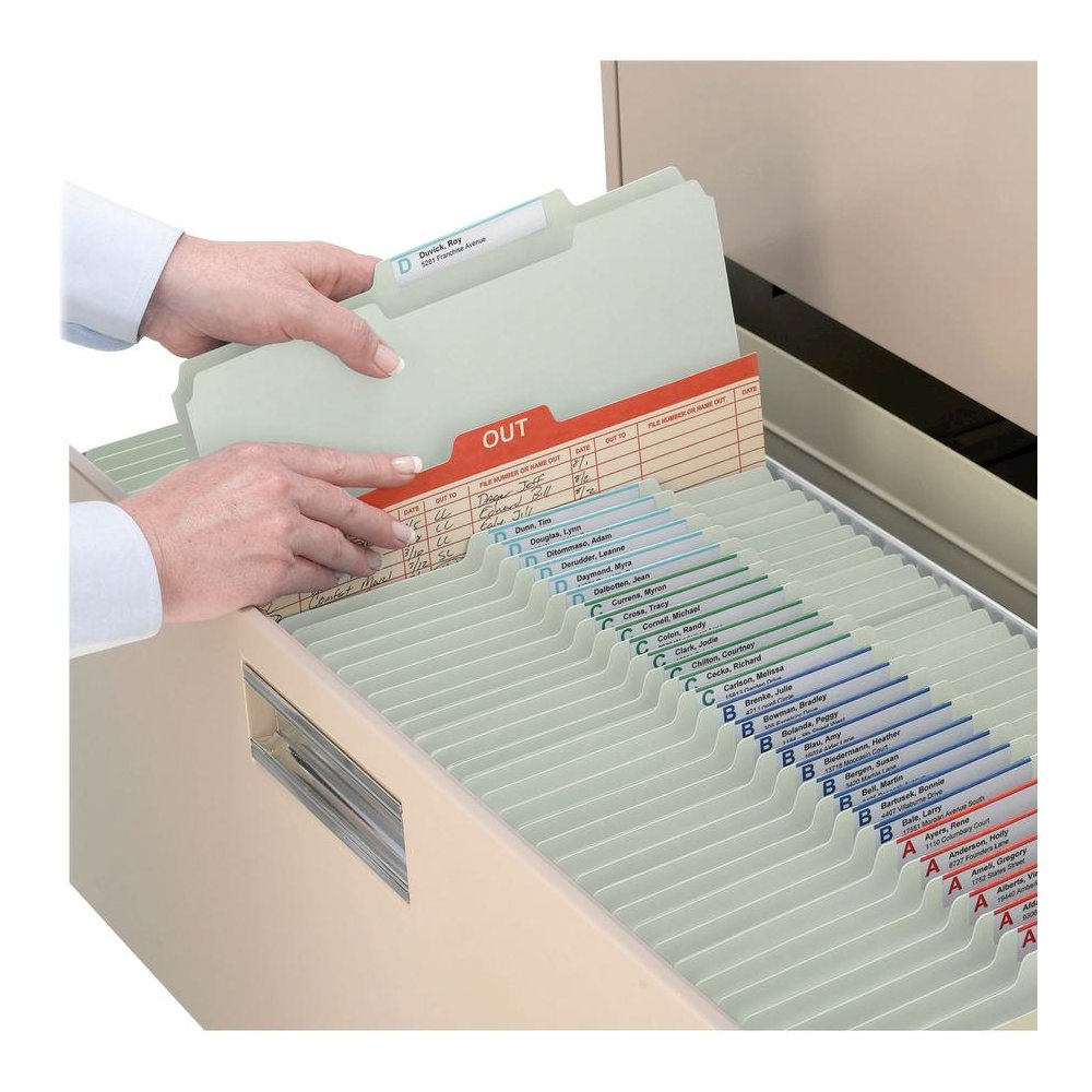 Smead 2/5 Tab Cut Letter Recycled Fastener Folder - 8 1/2" x 11" - 1" Expansion - 2 x 2S Fastener(s) - 2" Fastener Capacity for Folder - Top Tab Location - Right of Center Tab Position - Pressboard - . Picture 3