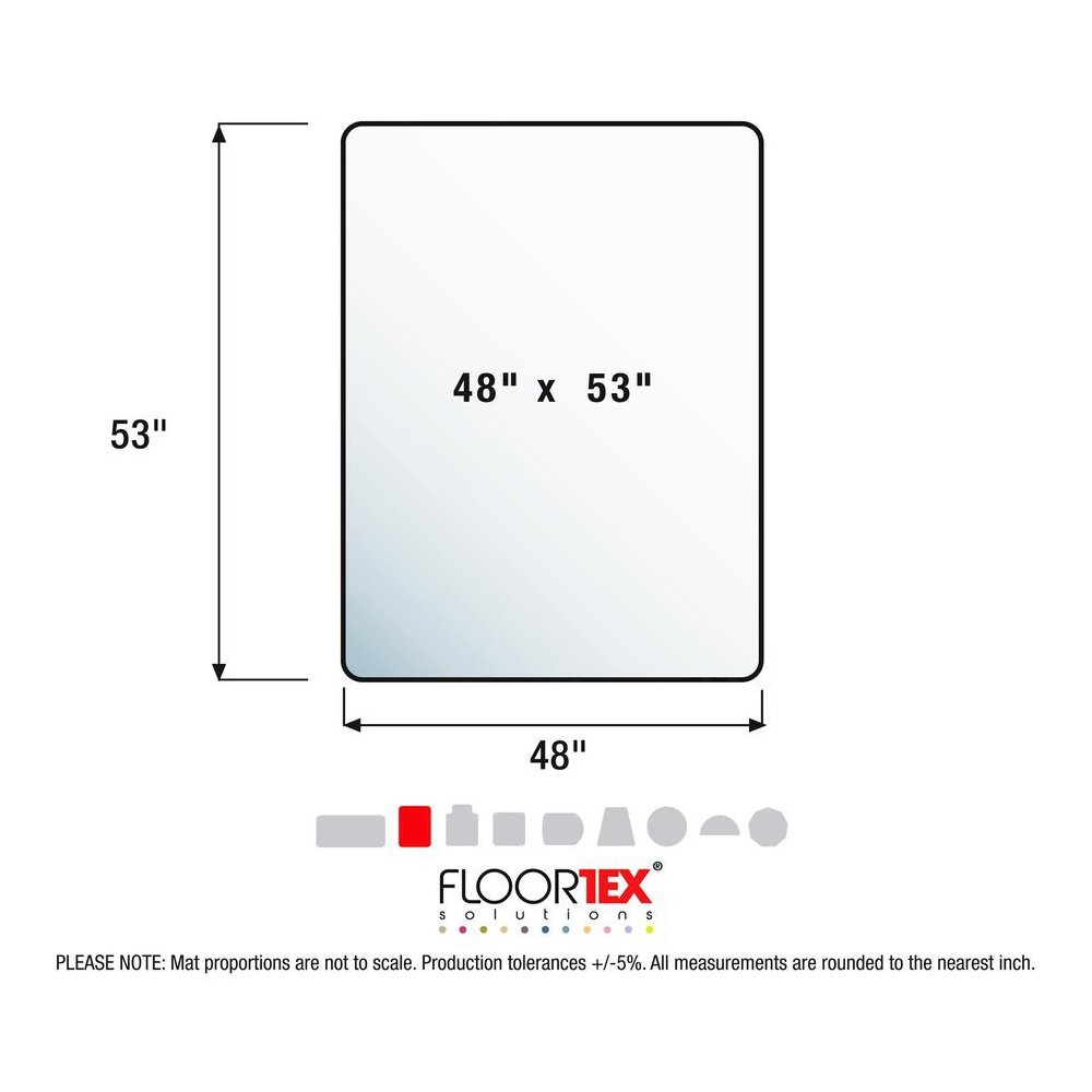 Cleartex&reg; Unomat Anti-Slip Rectangular Chair Mat Hard Floors and Carpet Tiles - 48" x 53" - Clear Rectangular Anti-Slip Polycarbonate Chair Mat for Hard Floors and Carpet Tiles - 53" L x 48" W x 0. Picture 4