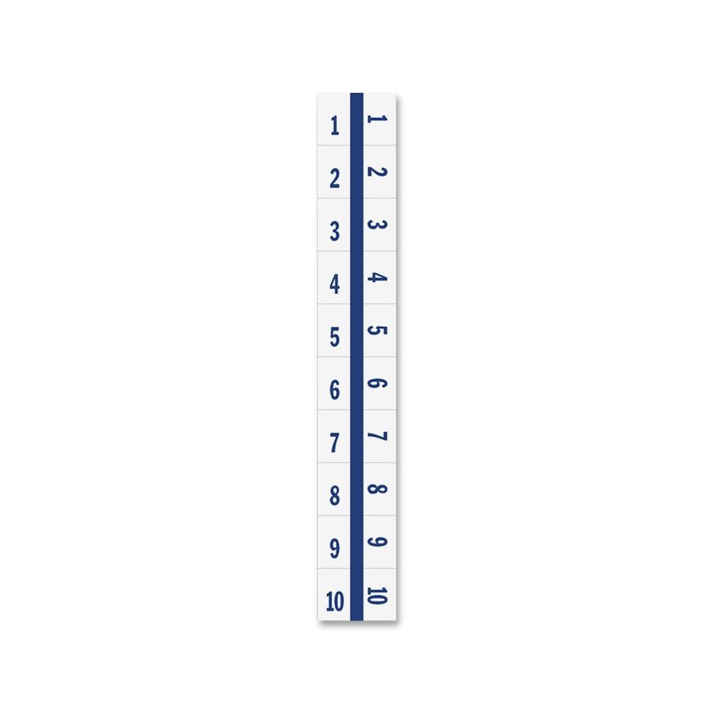 Tabbies Legal Index Divider Tabs - 10 Printed Tab(s) - Digit - 1-10 - 8.5" Divider Width x 11" Divider Length - Letter - 7 Hole Punched - White Paper Divider - Punched - 100 / Pack. Picture 2