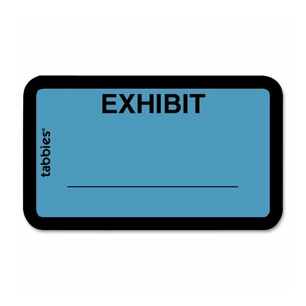 Tabbies Color-coded Legal Exhibit Labels - 1 5/8" Width x 1" Length - Blue - 252 / Pack. Picture 2