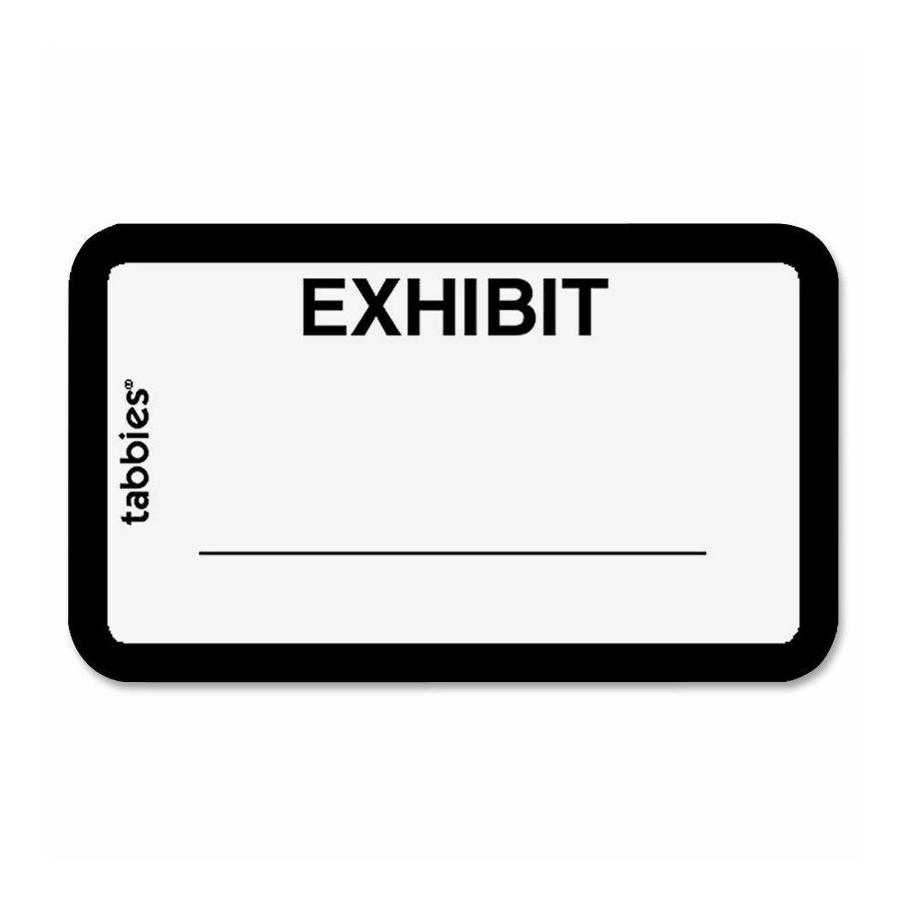 Tabbies Color-coded Legal Exhibit Labels - 1 5/8" Width x 1" Length - White - 252 / Pack. Picture 2