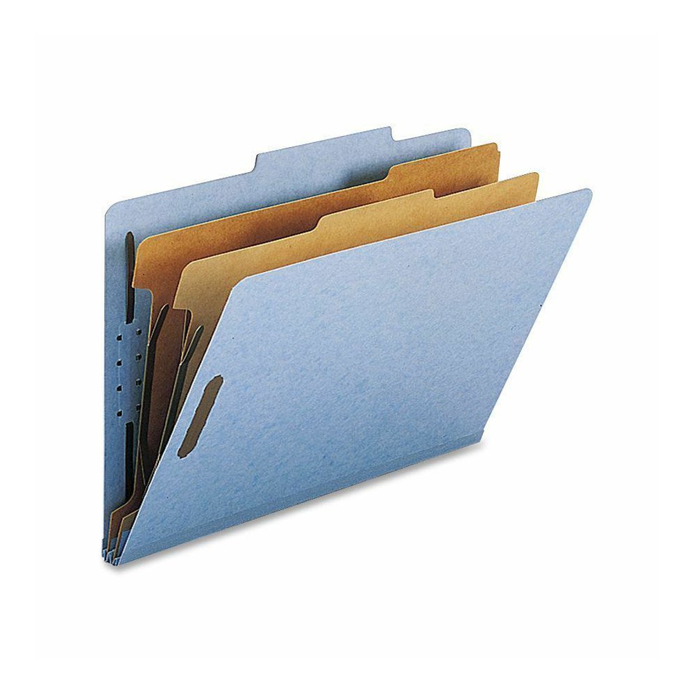Nature Saver Legal Recycled Classification Folder - 8 1/2" x 14" - 2" Fastener Capacity for Folder - 2 Divider(s) - Blue - 100% Recycled - 10 / Box. Picture 2