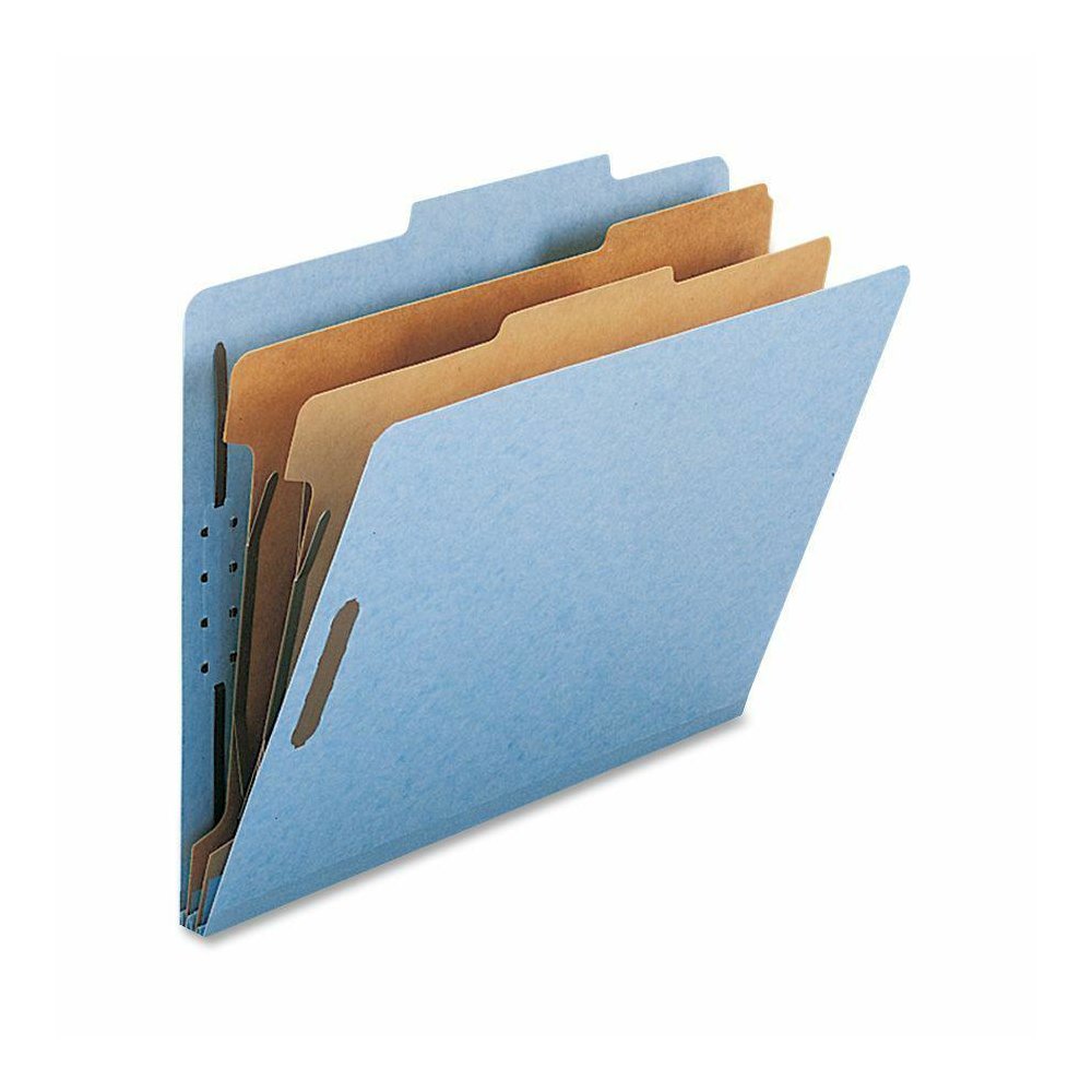 Nature Saver Letter Recycled Classification Folder - 8 1/2" x 11" - 2" Fastener Capacity for Folder - 2 Divider(s) - Blue - 100% Recycled - 10 / Box. Picture 2