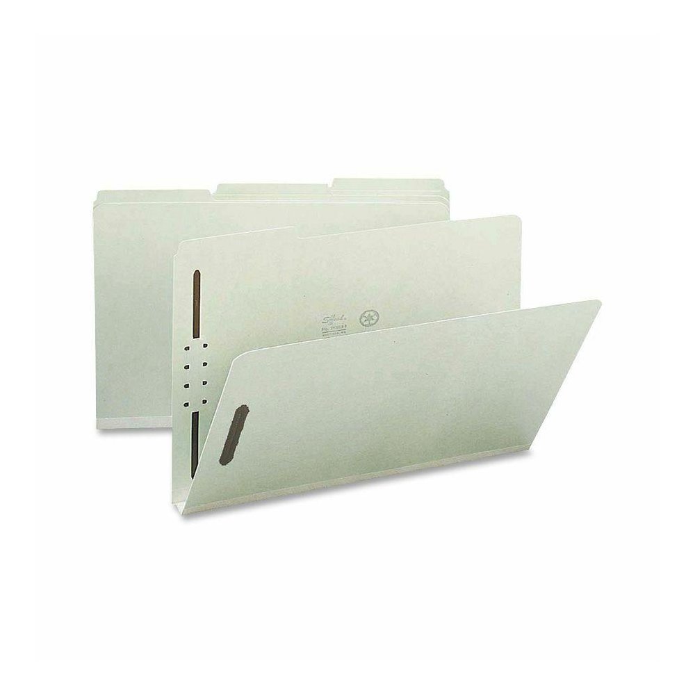 Nature Saver 1/3 Tab Cut Legal Recycled Fastener Folder - 8 1/2" x 14" - 1" Expansion - 2 Fastener(s) - 2" Fastener Capacity for Folder - Top Tab Location - Assorted Position Tab Position - Pressboard. Picture 2