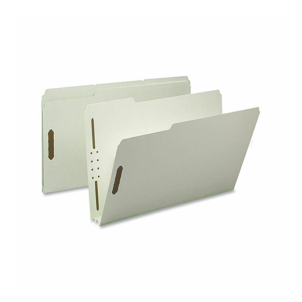 Nature Saver 1/3 Tab Cut Legal Recycled Fastener Folder - 8 1/2" x 14" - 2" Expansion - 2 Fastener(s) - 2" Fastener Capacity for Folder - Top Tab Location - Assorted Position Tab Position - Pressboard. Picture 2