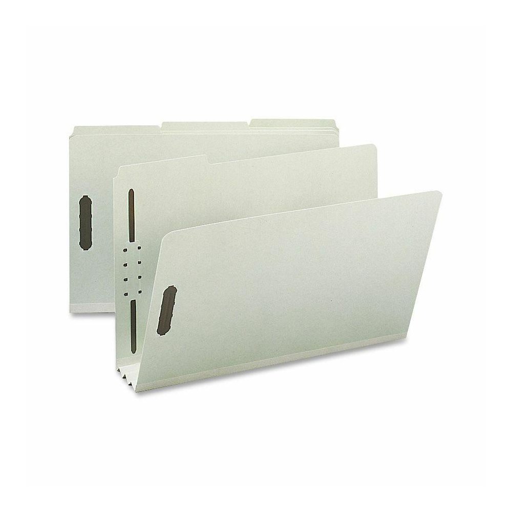 Nature Saver 1/3 Tab Cut Legal Recycled Fastener Folder - 8 1/2" x 14" - 3" Expansion - 2 Fastener(s) - 2" Fastener Capacity for Folder - Top Tab Location - Assorted Position Tab Position - Pressboard. Picture 2