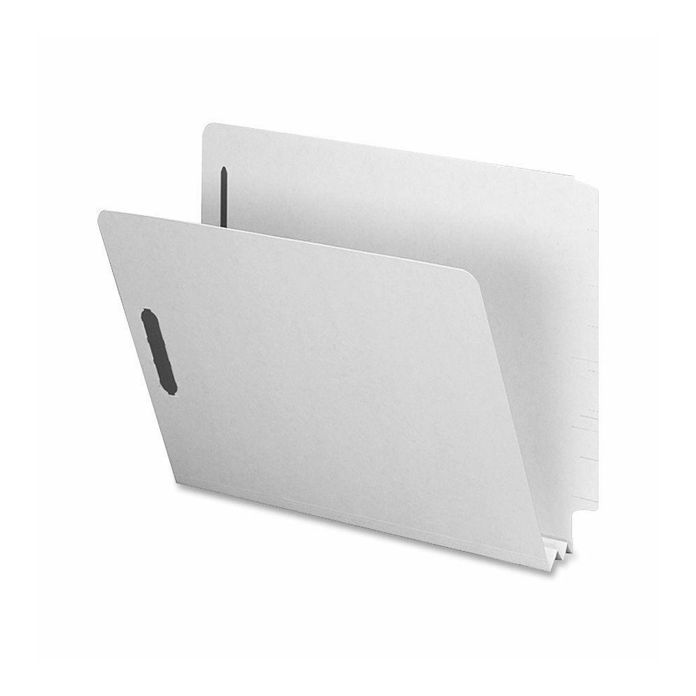 Nature Saver Letter Recycled End Tab File Folder - 8 1/2" x 11" - 2" Expansion - Pressboard - Gray/Green - 100% Recycled - 25 / Box. Picture 2