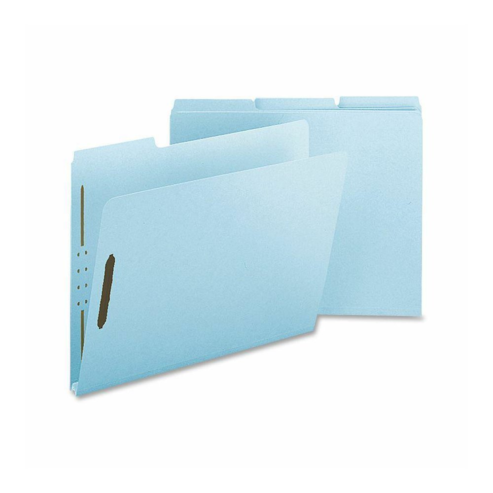 Nature Saver Letter Recycled Fastener Folder - 8 1/2" x 11" - 1" Expansion - 2 Fastener(s) - 2" Fastener Capacity for Folder - Pressboard, Tyvek - Light Blue - 100% Recycled - 25 / Box. Picture 2