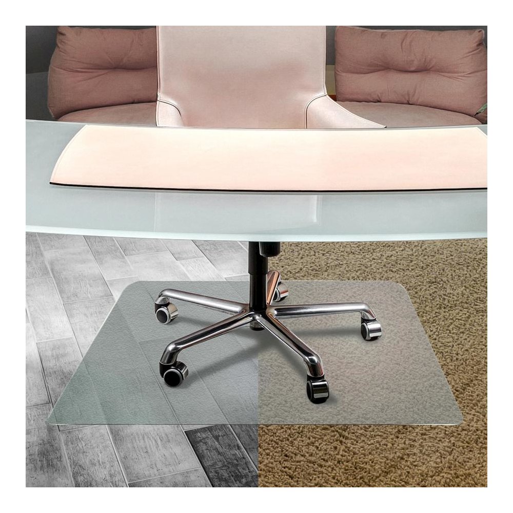 Cleartex&reg; Unomat Anti-Slip Rectangular Chair Mat Hard Floors and Carpet Tiles - 48" x 53" - Clear Rectangular Anti-Slip Polycarbonate Chair Mat for Hard Floors and Carpet Tiles - 53" L x 48" W x 0. Picture 8