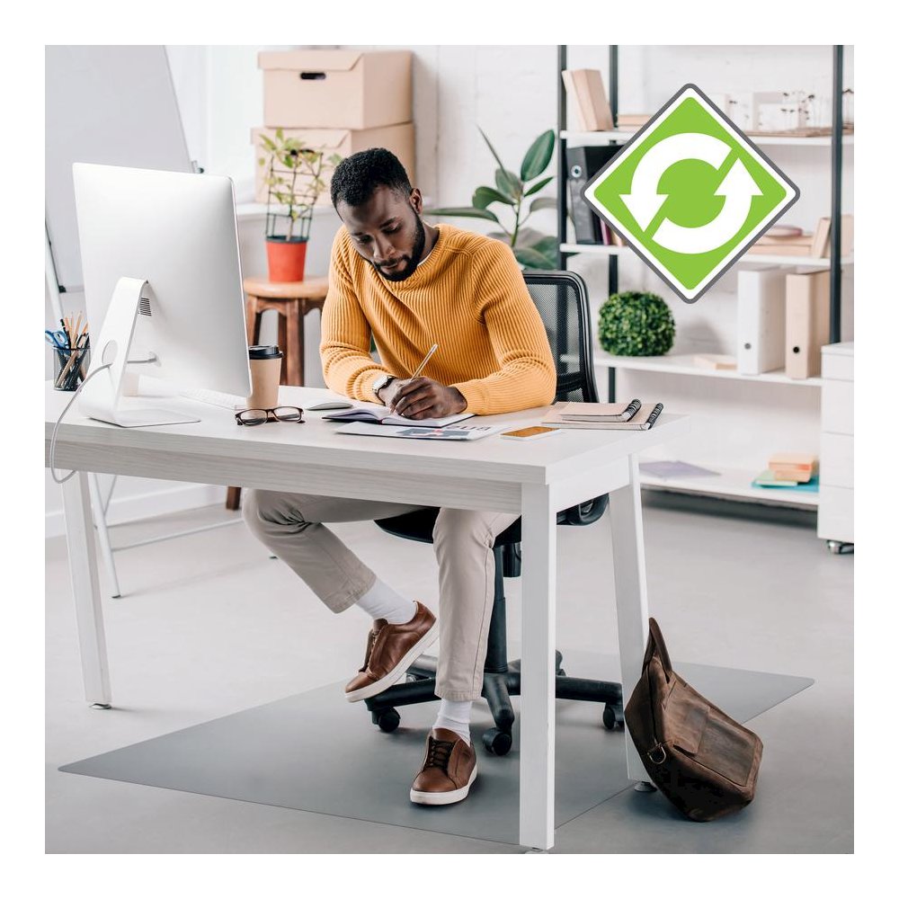 Enhanced Polymer Rectangular Chair Mat with Anti-Slip Backing for Hard Floors - 48" x 60". Picture 8